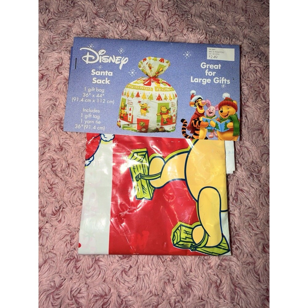VINTAGE Disney Winnie The Pooh Santa Sack GIANT GIFT BAG 36”x 44”  NEW